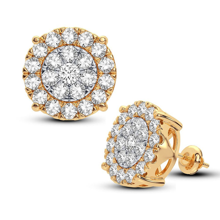 Brilliant 14K Yellow Gold Lab Diamond Stud Earrings (2.00CT)