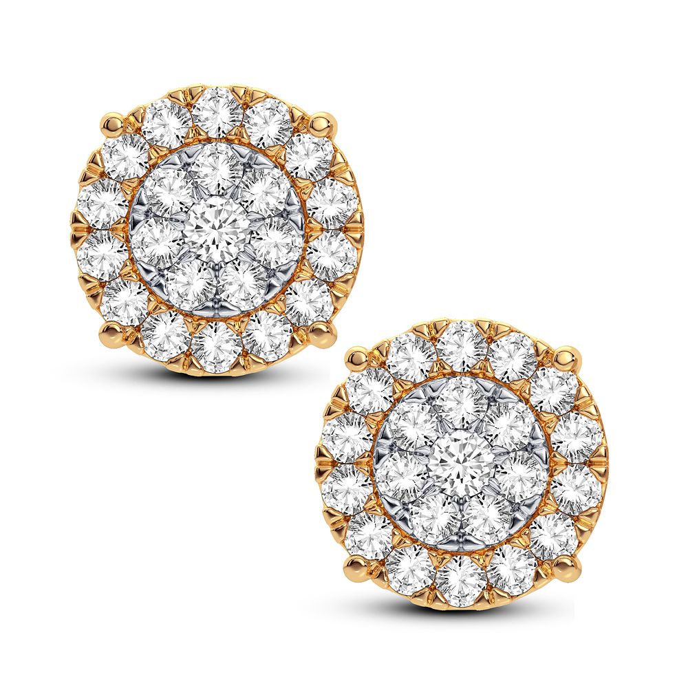 Brilliant 14K Yellow Gold Lab Diamond Stud Earrings (2.00CT)