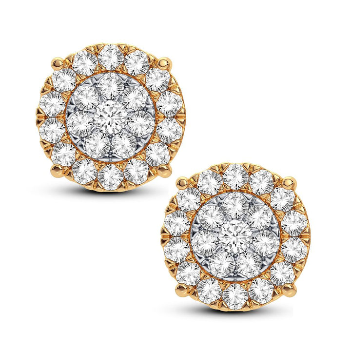 Brilliant 14K Yellow Gold Lab Diamond Stud Earrings (2.00CT)
