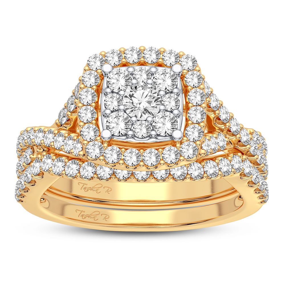 10k Yellow Gold 1CT Lab Diamond Engagement Ring for Her