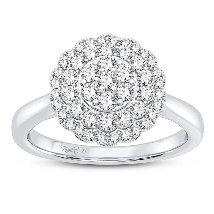 Sparkling 10k White Gold Lab Diamond Womens Fashion Ring 0.50CT
