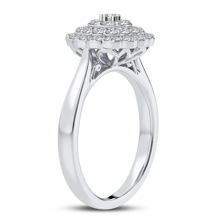 Sparkling 10k White Gold Lab Diamond Womens Fashion Ring 0.50CT
