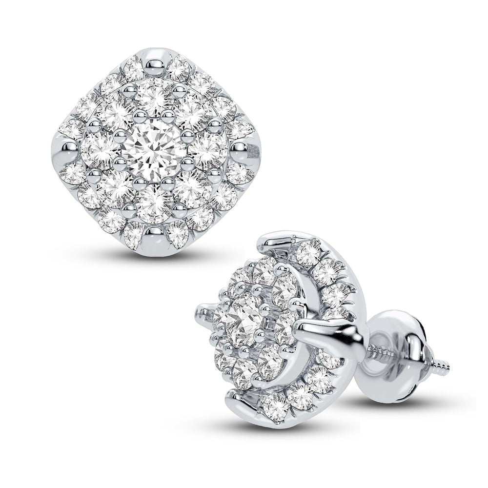 10k White Gold Lab Diamond Stud Earrings - Timeless Sparkle