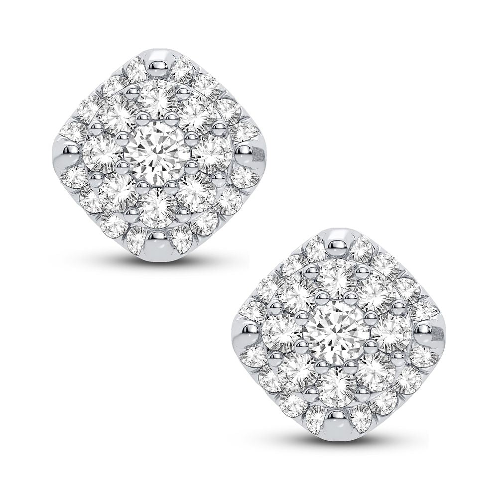 10k White Gold Lab Diamond Stud Earrings - Timeless Sparkle