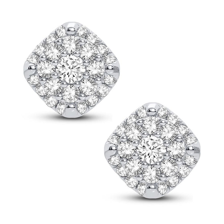 10k White Gold Lab Diamond Stud Earrings - Timeless Sparkle
