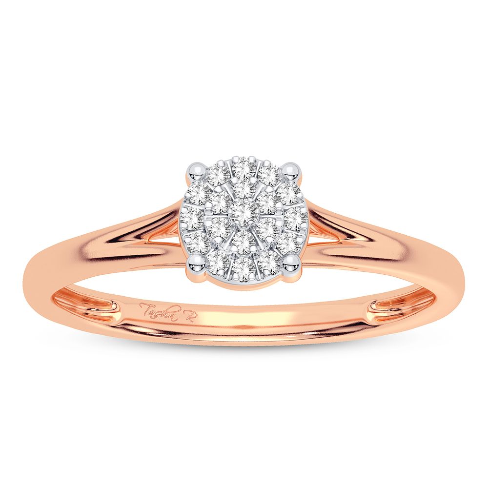 10k Rose Gold Lab Diamond Promise Ring for Her