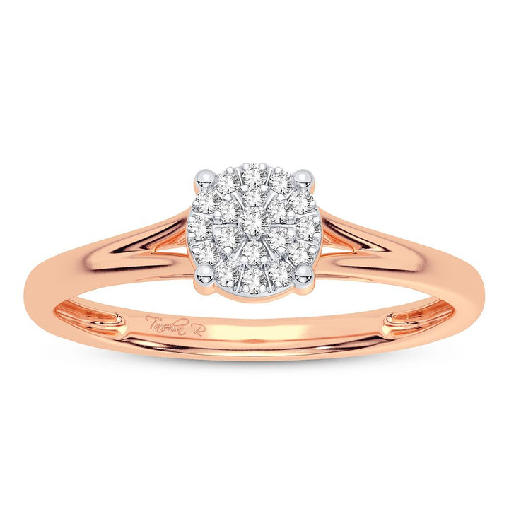 10k Rose Gold Lab Diamond Promise Ring for Her
