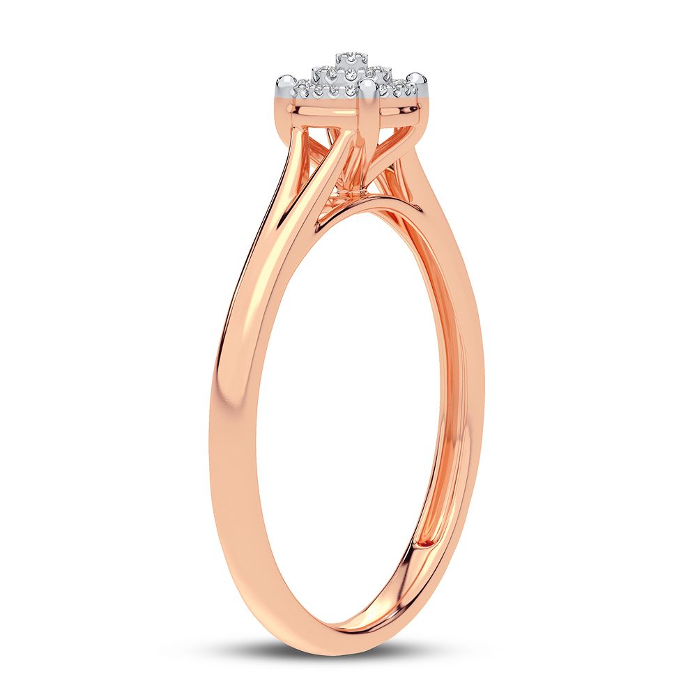 10k Rose Gold Lab Diamond Promise Ring for Her