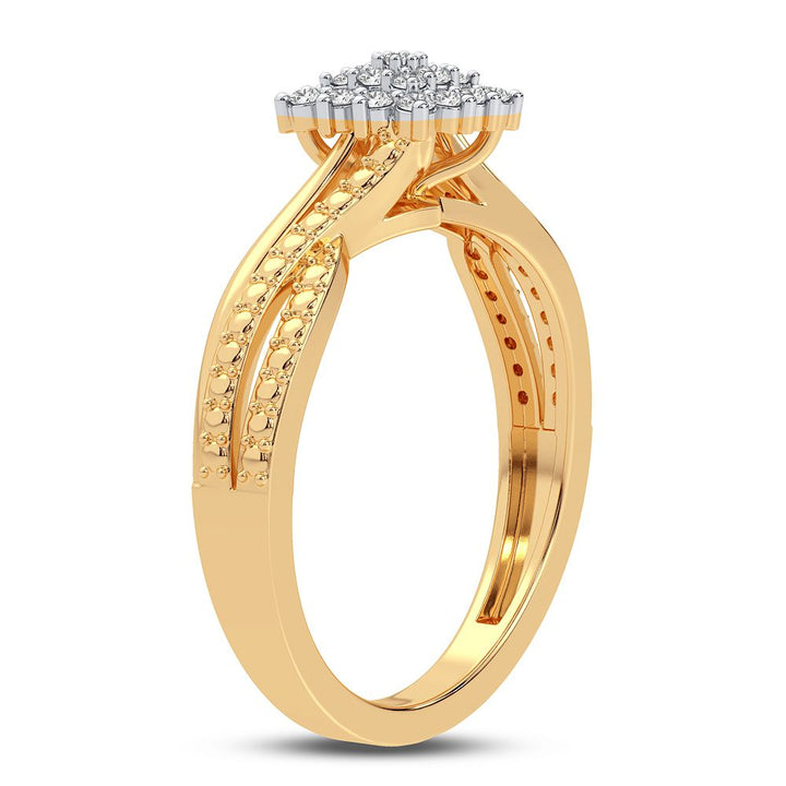 Chic 10k Gold 0.20CT Lab Diamond Womens Fashion Ring