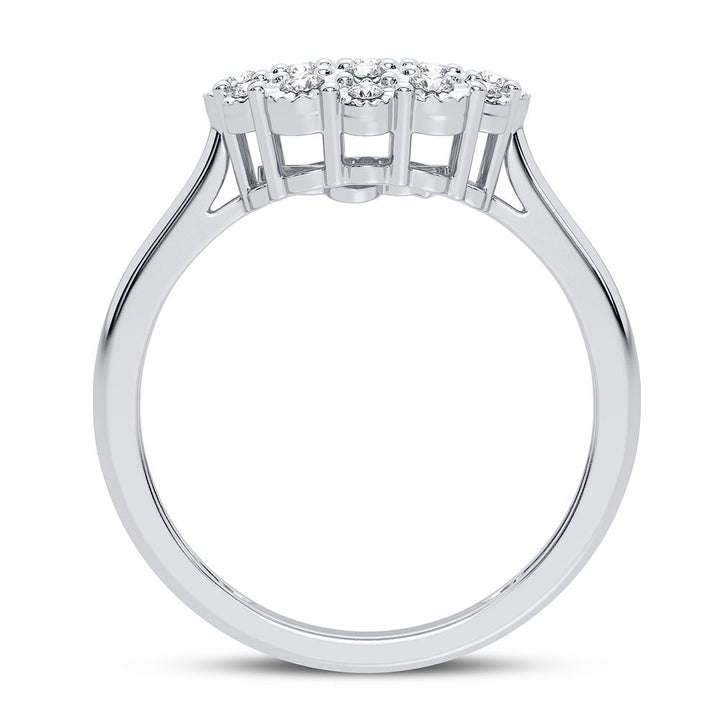 Chic 10k White Gold Lab Diamond Fashion Ring for Her