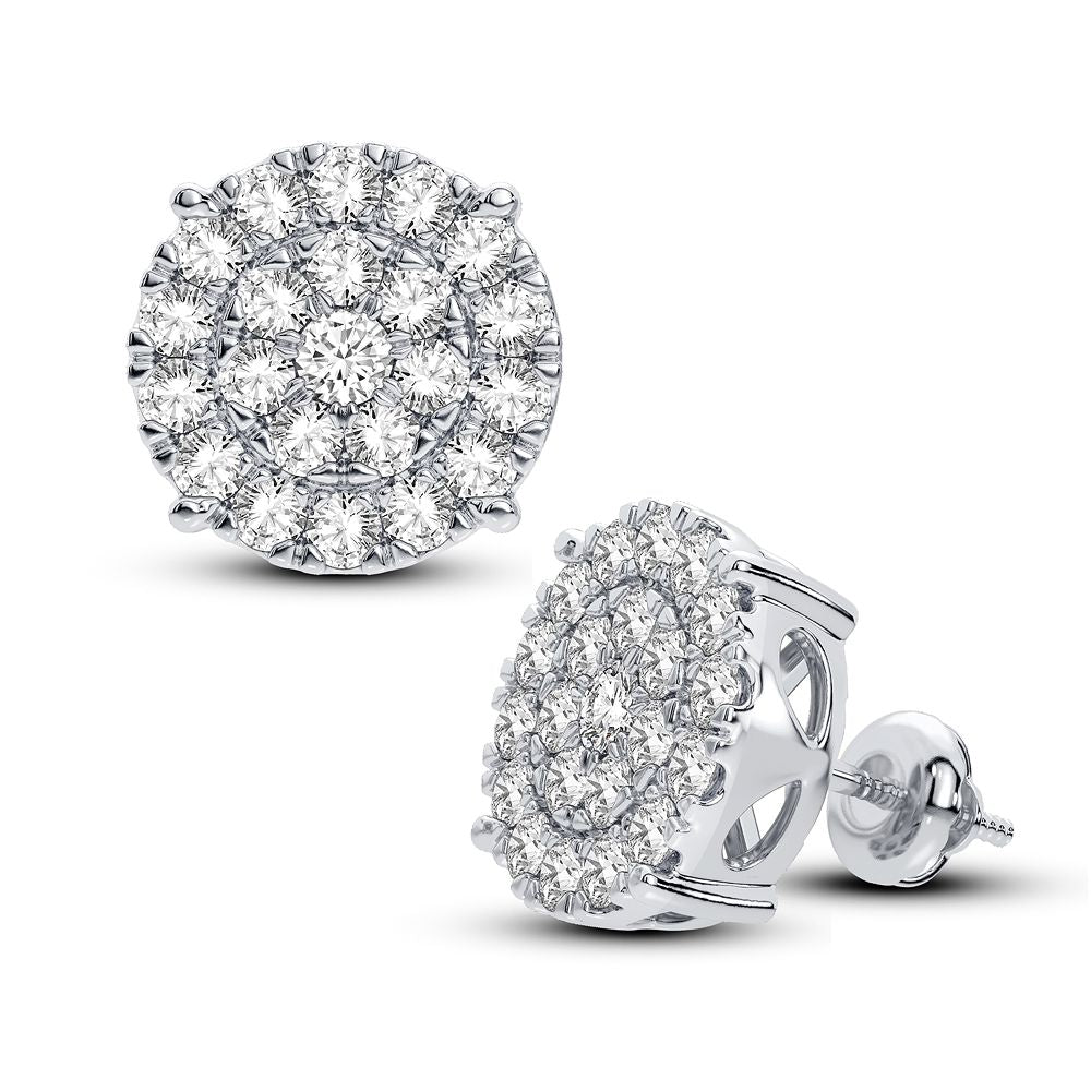 Brilliant 14k White Gold 1.50CT Lab Diamond Stud Earrings