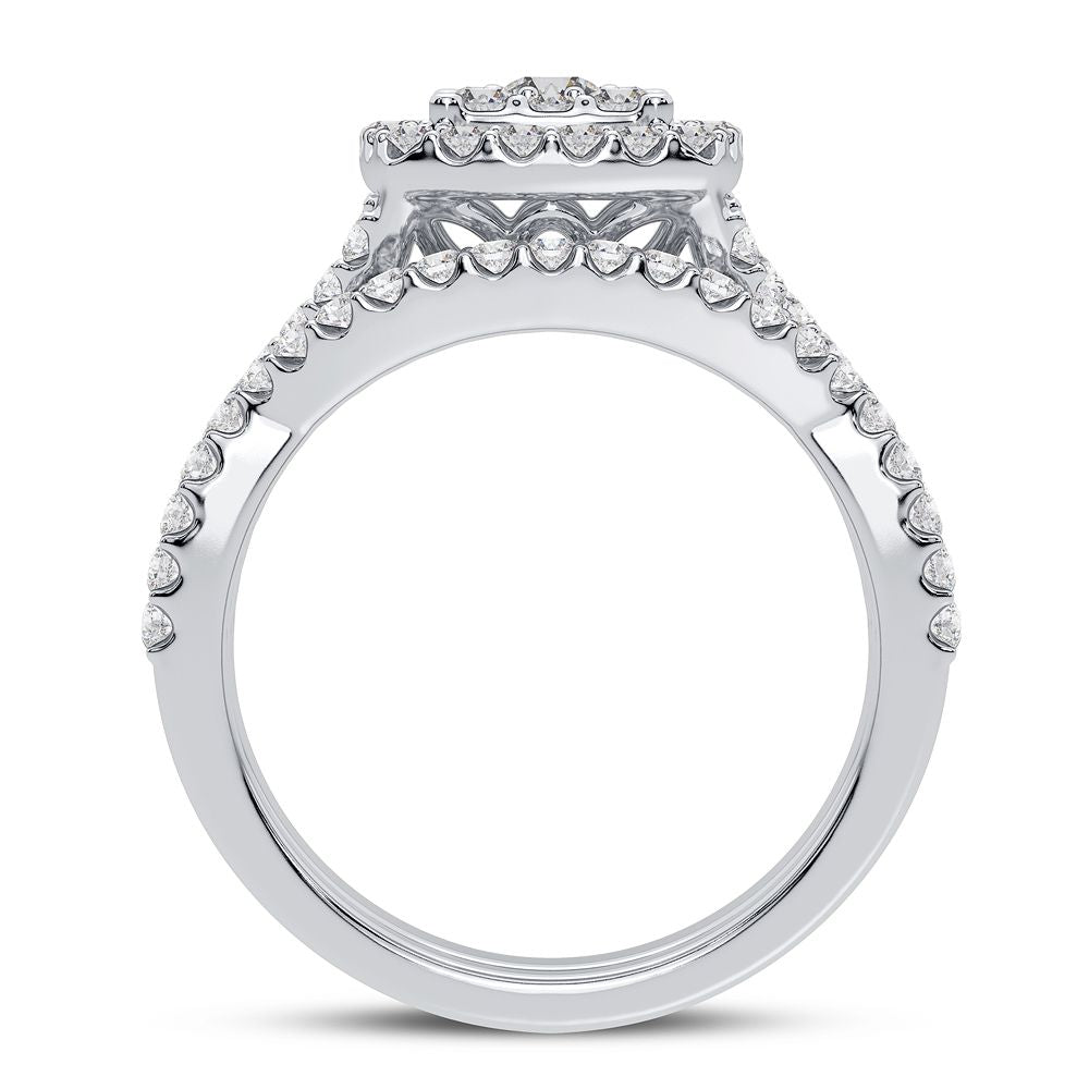 10k White Gold 1CT Lab Diamond Engagement Ring for Her