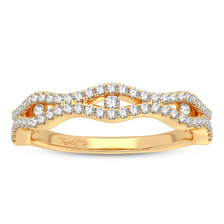 10K Yellow Gold 0.25CT Lab Diamond Elegant Band Ring