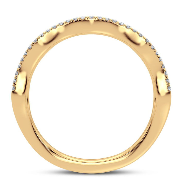 10K Yellow Gold 0.25CT Lab Diamond Elegant Band Ring