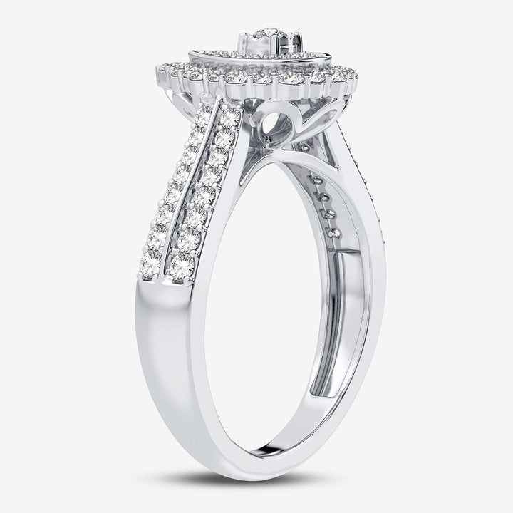 Sparkling 10k White Gold Lab Diamond Engagement Ring 0.5CT