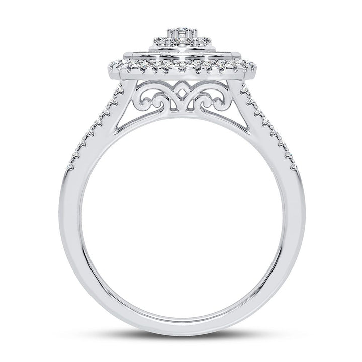 Chic 10k White Gold 0.50CT Lab Diamond Fashion Ring for Her