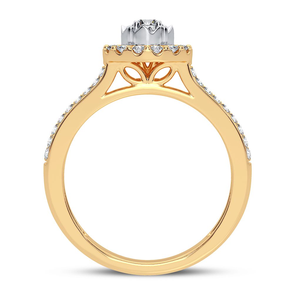 Timeless 10k White Gold Lab Diamond Womens Engagement Ring