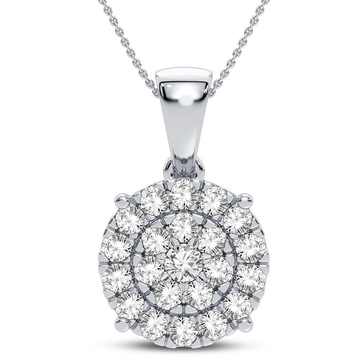 Luminous 14k White Gold 2CT Lab Diamond Pendant Necklace