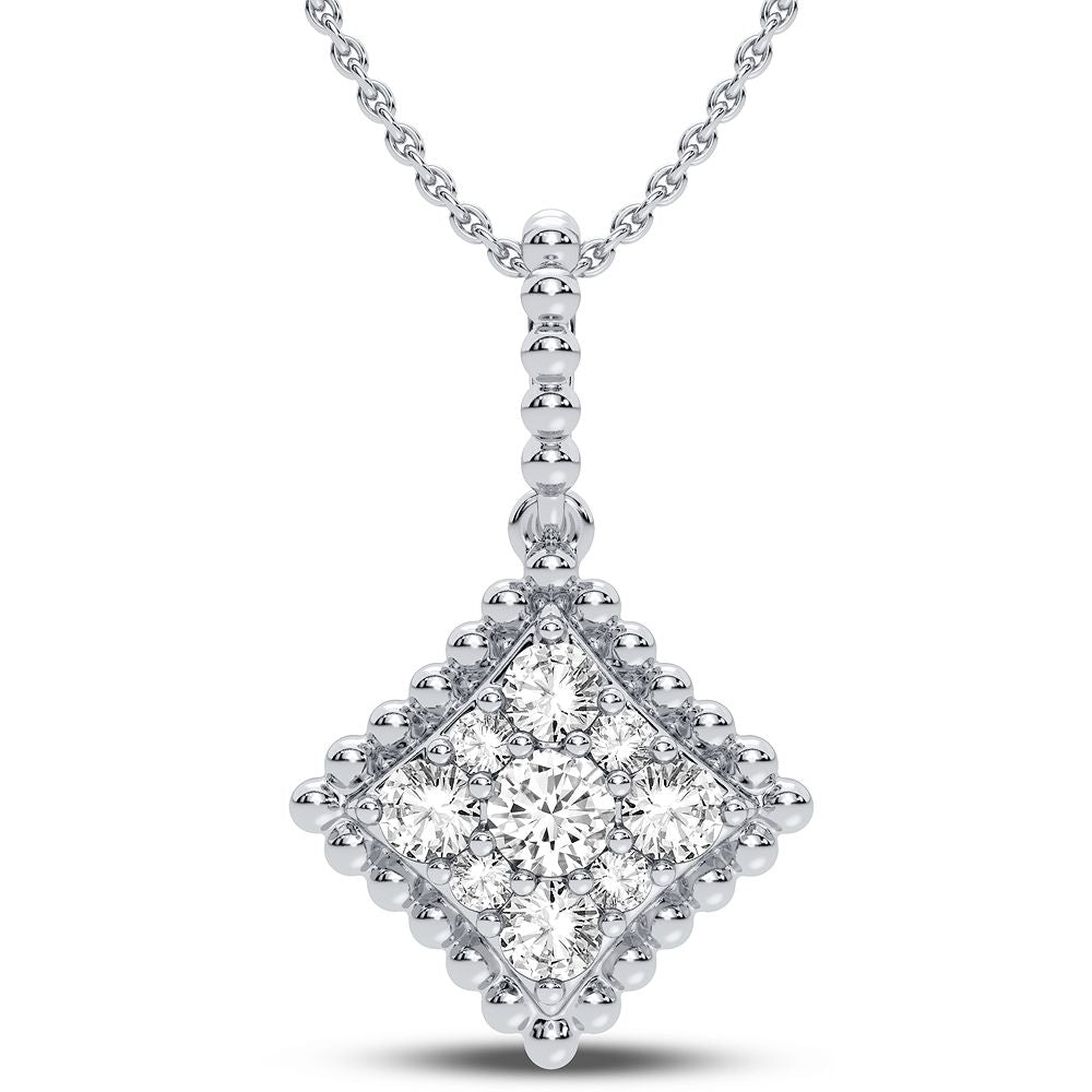 Sparkling 0.40CT Lab Diamond Pendant in White Gold