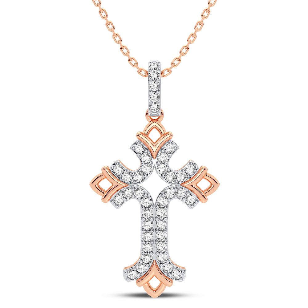 Romantic 14k Rose Gold 0.33CT Lab Diamond Womens Pendant