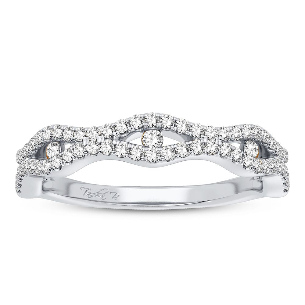 Brilliant 10k White Gold 0.25CT Lab Diamond Fashion Band