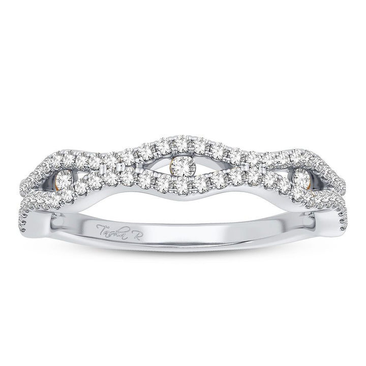 Brilliant 10k White Gold 0.25CT Lab Diamond Fashion Band