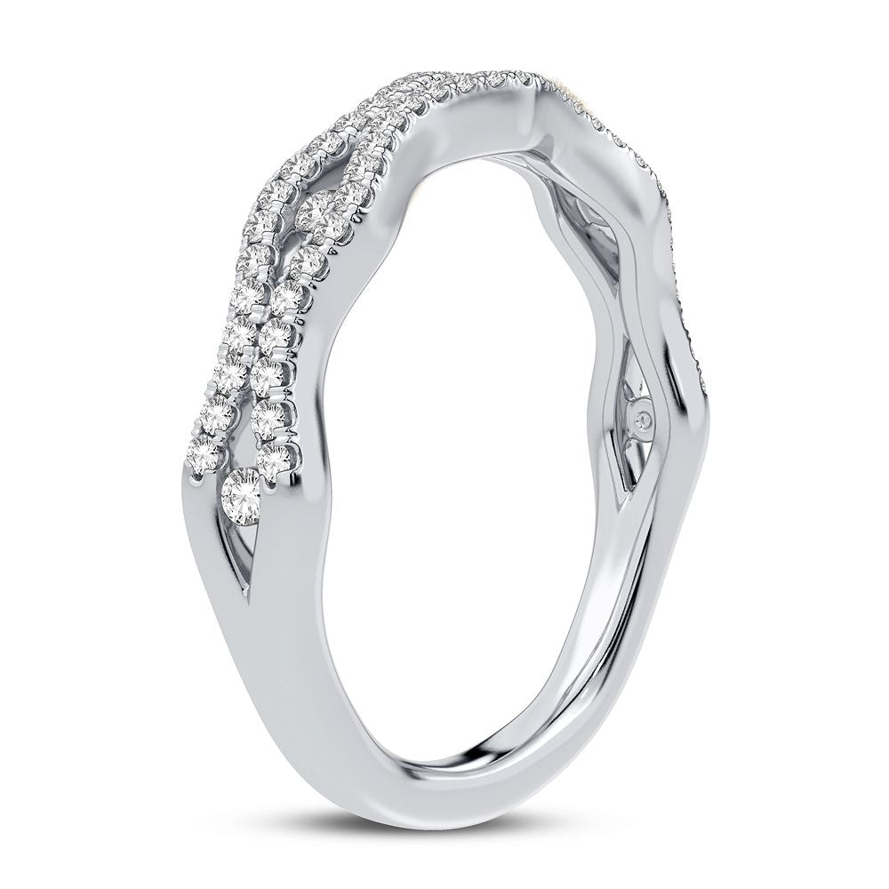 Brilliant 10k White Gold 0.25CT Lab Diamond Fashion Band