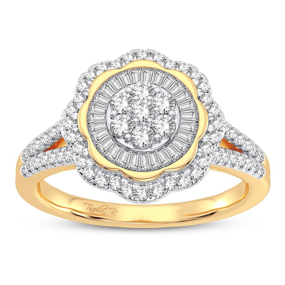 Chic 10k Gold Lab Diamond Womens Fashion Ring 0.50CT