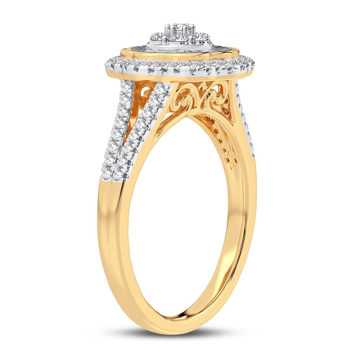Chic 10k Gold Lab Diamond Womens Fashion Ring 0.50CT