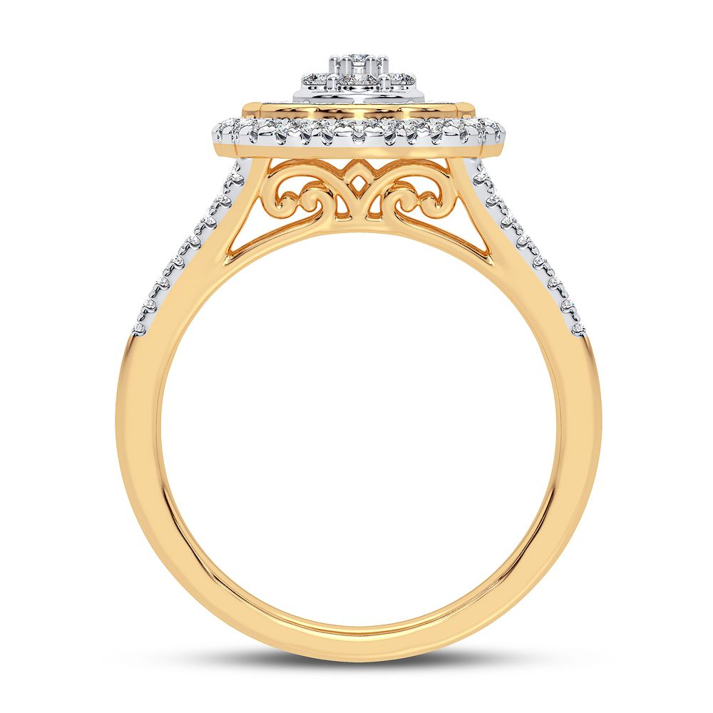 Chic 10k Gold Lab Diamond Womens Fashion Ring 0.50CT