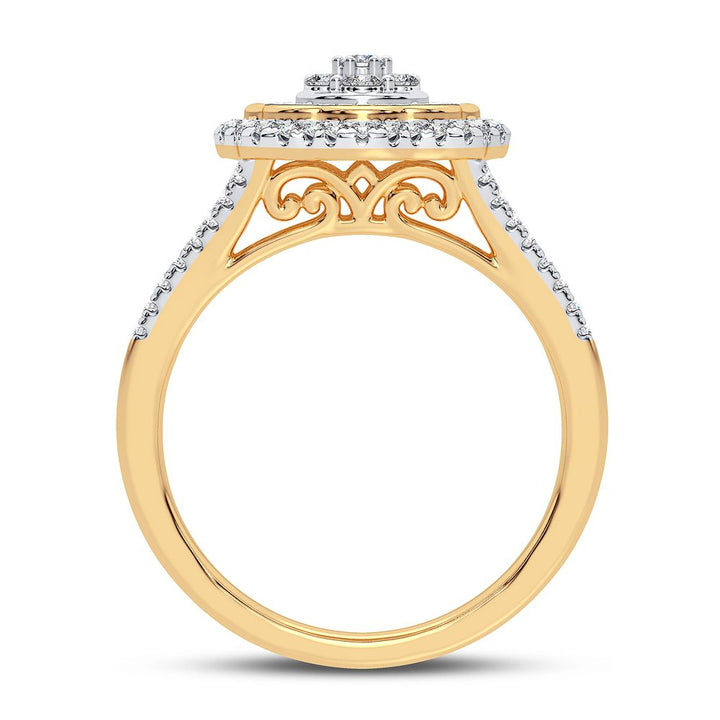 Chic 10k Gold Lab Diamond Womens Fashion Ring 0.50CT