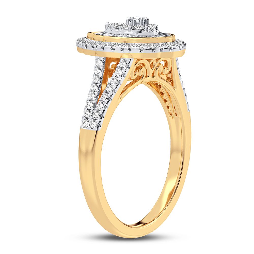 Chic 10k Gold 0.50CT Lab Diamond Womens Fashion Ring
