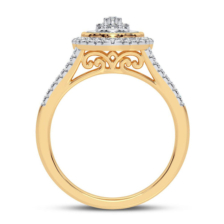 Chic 10k Gold 0.50CT Lab Diamond Womens Fashion Ring