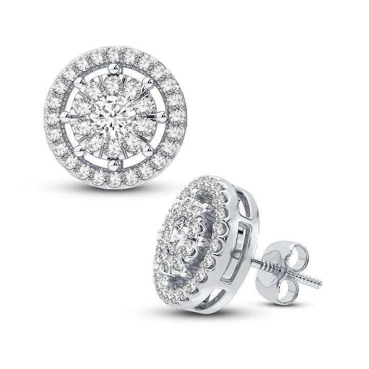14k White Gold Lab Diamond Stud Earrings - Chic Sparkle