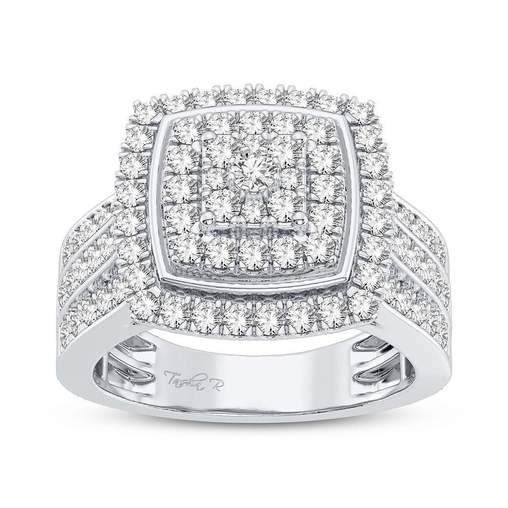 Chic 14k White Gold 1CT Lab Diamond Womens Fashion Ring