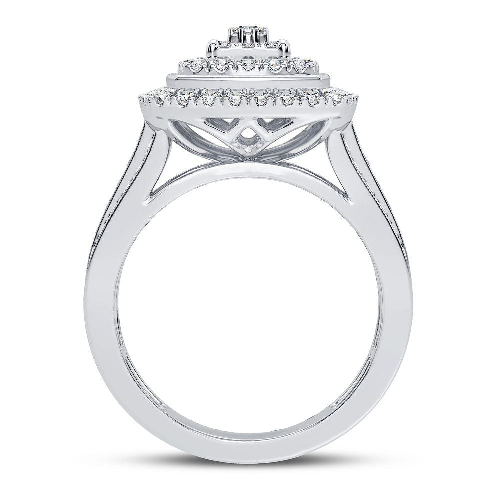 Chic 14k White Gold 1CT Lab Diamond Womens Fashion Ring