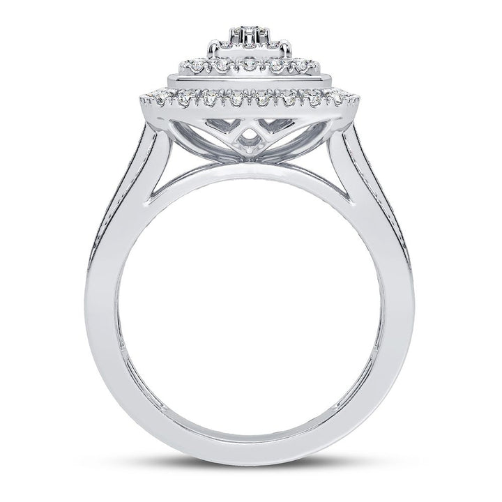 Chic 14k White Gold 1CT Lab Diamond Womens Fashion Ring