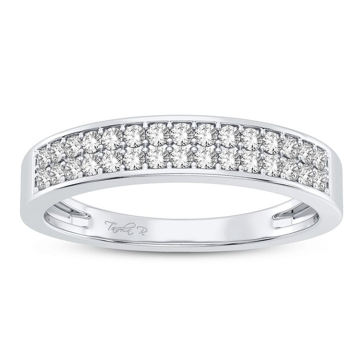 Chic 10k White Gold 0.25CT Lab Diamond Fashion Band Ring