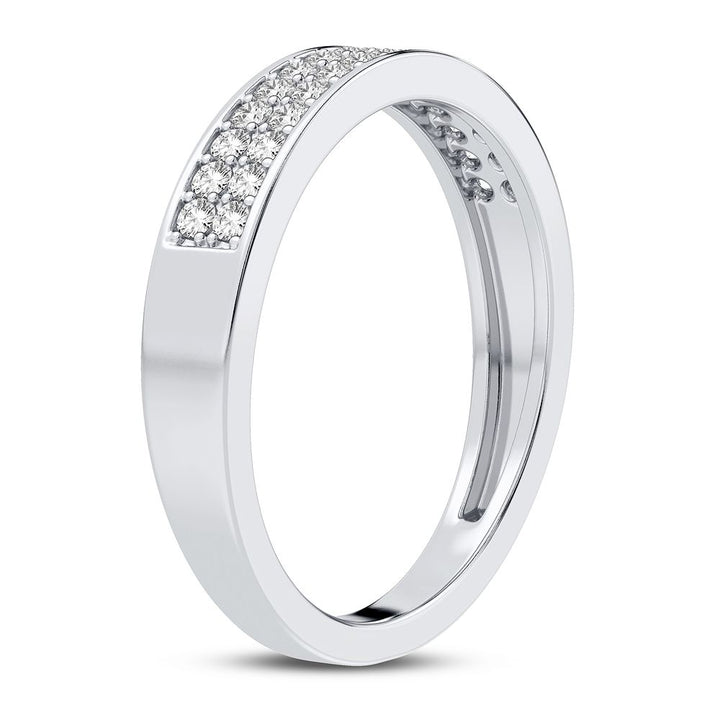 Chic 10k White Gold 0.25CT Lab Diamond Fashion Band Ring