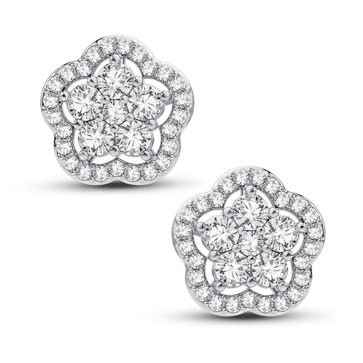 Sparkling 14k White Gold Lab Diamond Stud Earrings (0.75 CT)