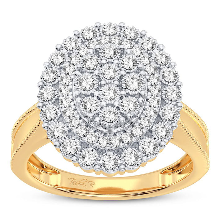 Chic 10k Yellow Gold 0.20CT Lab Diamond Womens Ring