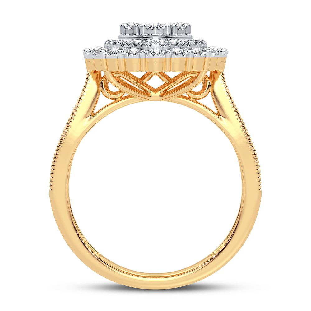 Chic 10k Yellow Gold 0.20CT Lab Diamond Womens Ring
