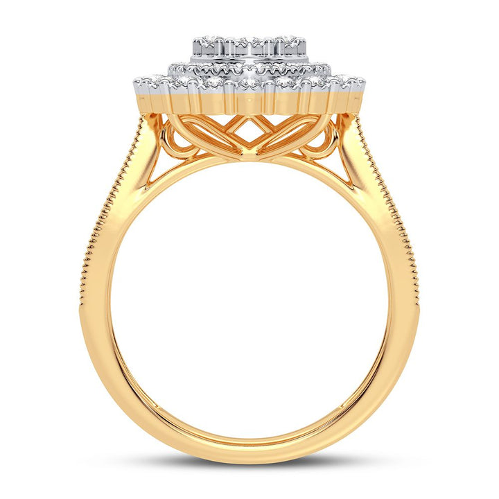 Chic 10k Yellow Gold 0.20CT Lab Diamond Womens Ring