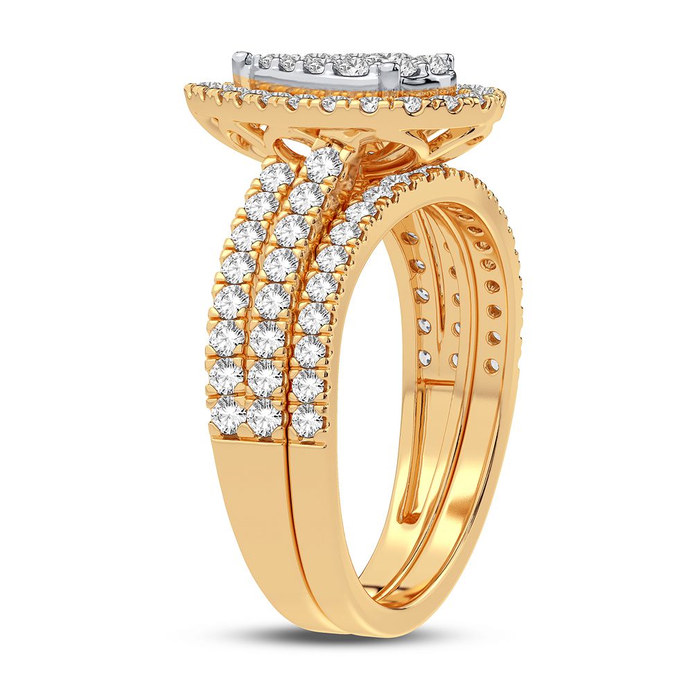10k Yellow Gold 1CT Lab Diamond Bridal Ring for Her