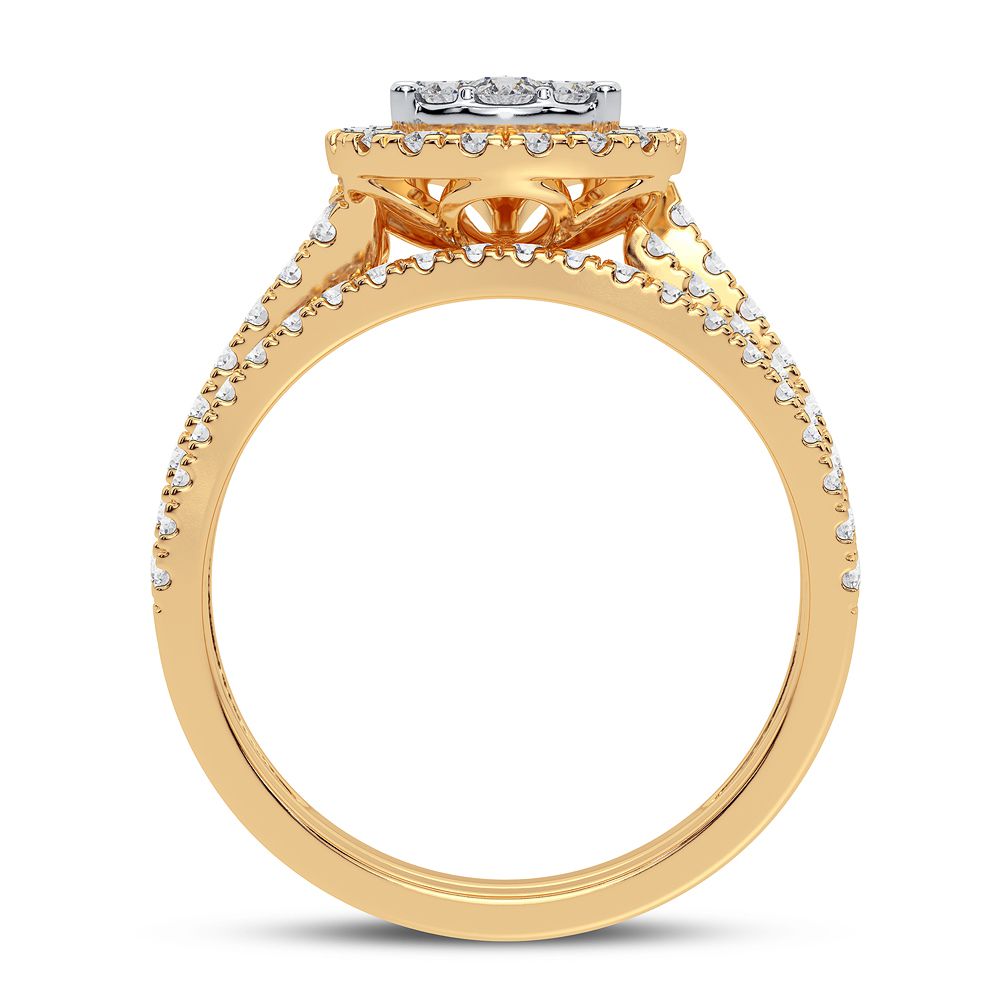 10k Yellow Gold 1CT Lab Diamond Bridal Ring for Her