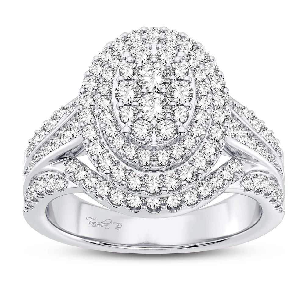 Chic 14k White Gold 1CT Lab Diamond Womens Fashion Ring