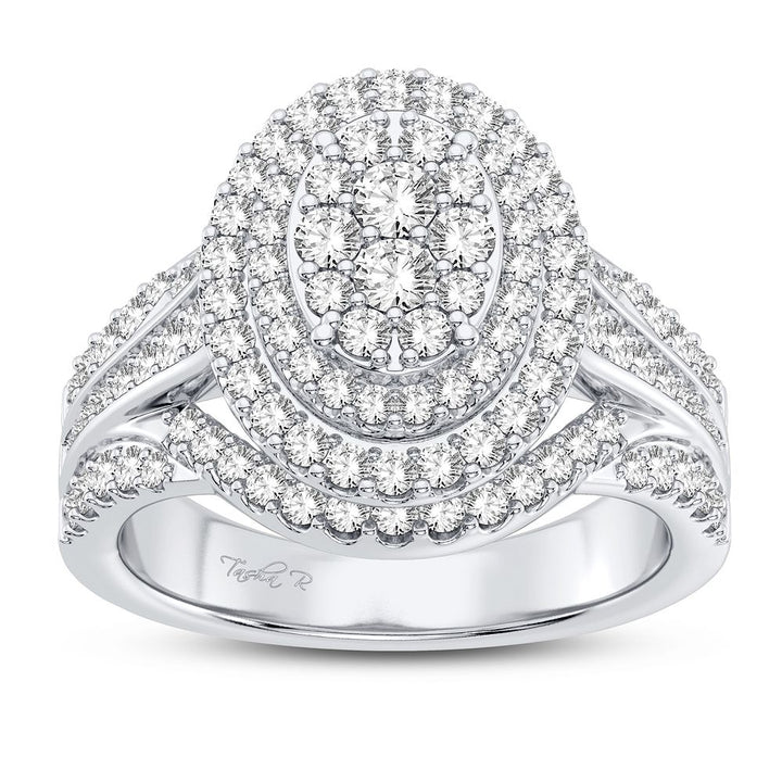 Chic 14k White Gold 1CT Lab Diamond Womens Fashion Ring