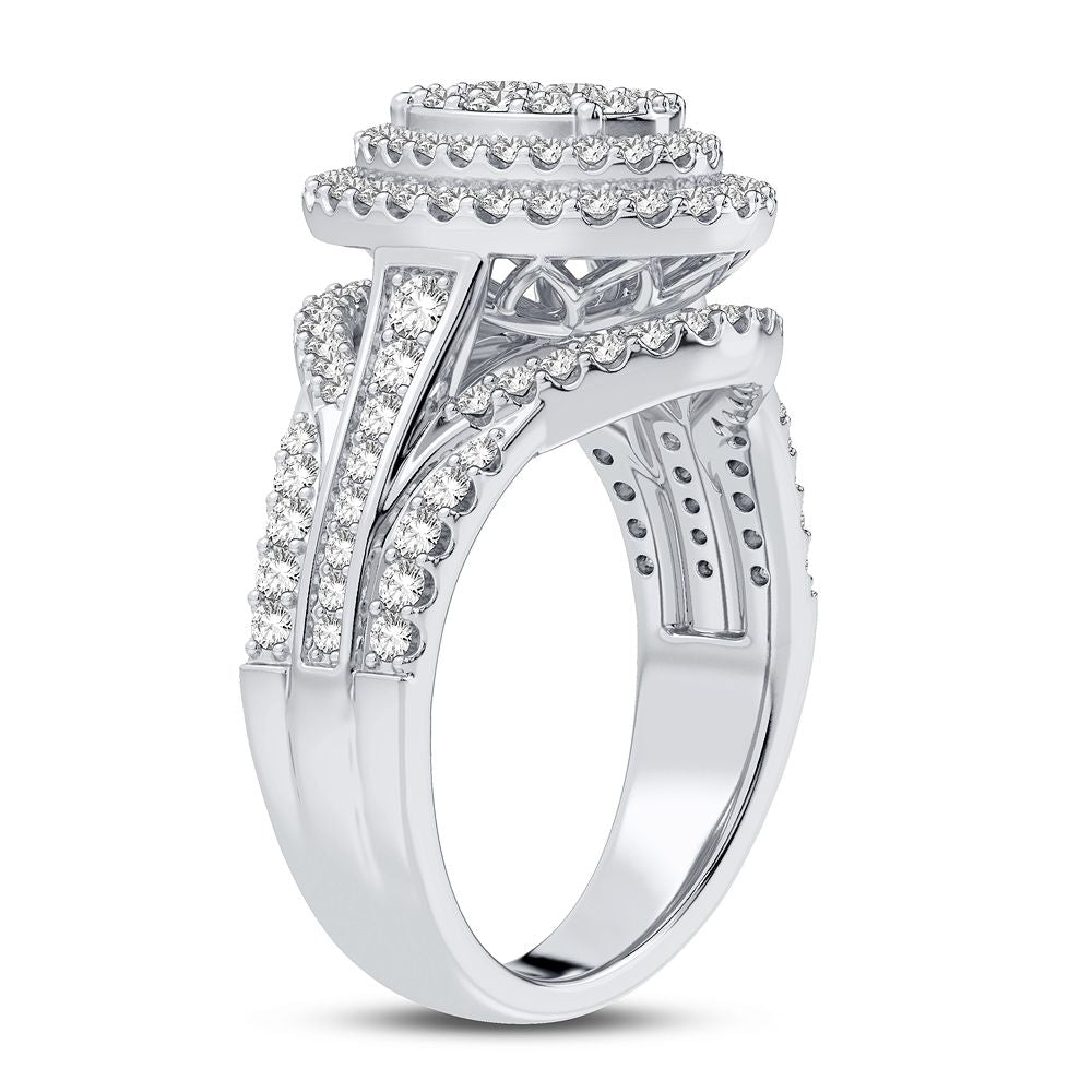 Chic 14k White Gold 1CT Lab Diamond Womens Fashion Ring