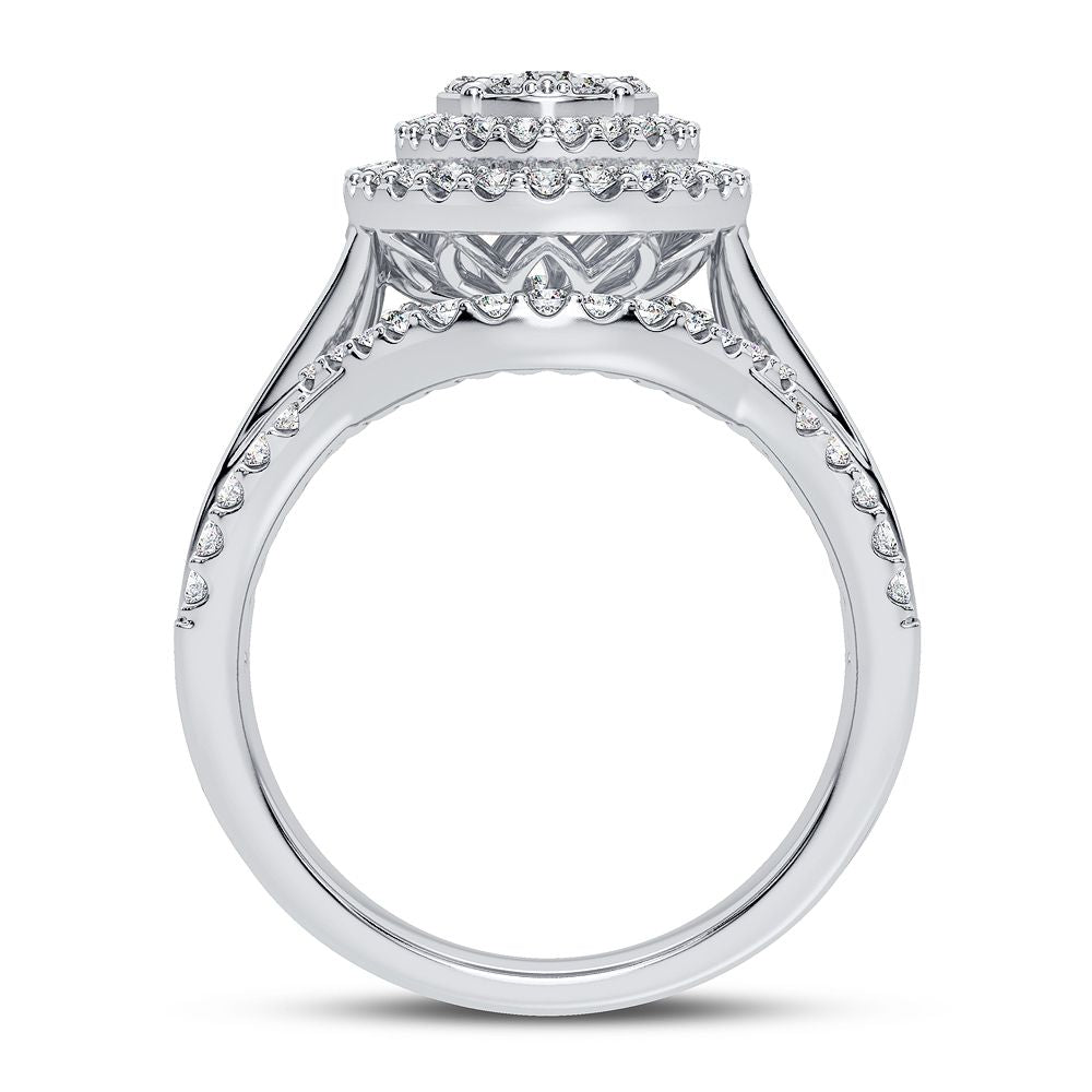 Chic 14k White Gold 1CT Lab Diamond Womens Fashion Ring
