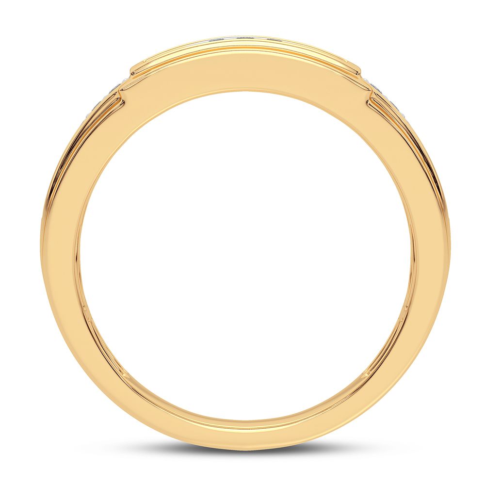 10K Yellow Gold Mens Lab Diamond Statement Ring